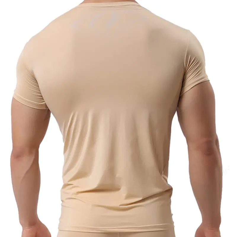 Sexy Mens Undershirts Ice Silk Soft T Shirts