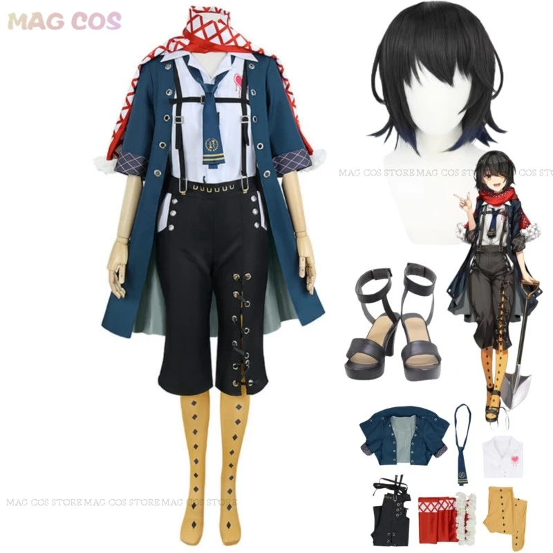 

Anime Virtual YouTuber NIJISANJI Mashiro Meme Cosplay Costume Meme Wig Daily Hip Hop Printing Uniform Shoes Woman Carnival Suit