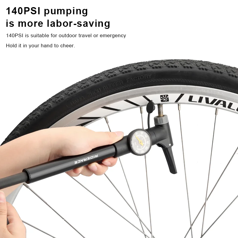 Portable Bike Pump with Gauge 120 PSI 5