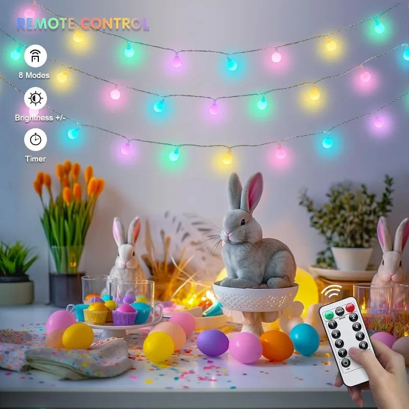 Multicolor LED Fairy String Lights with Remote & 8 Modes