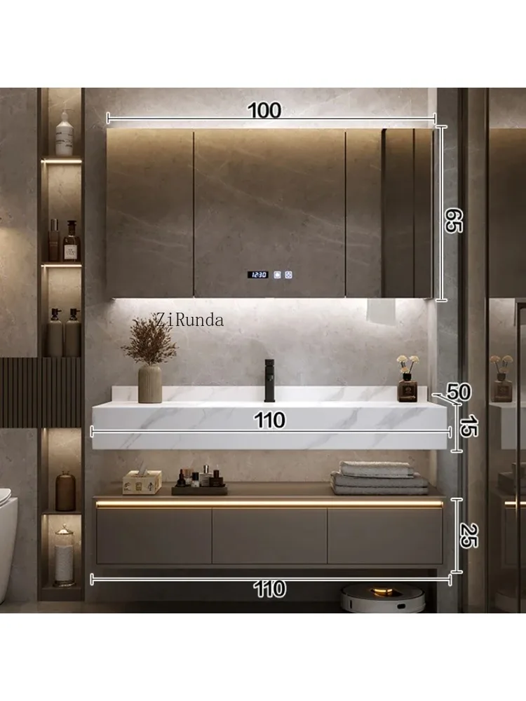 Simplicity Bathroom Cabinet Wall-mounted Design Vanity with Sink Mirror Cabinet Fashion Home Furniture Mobile