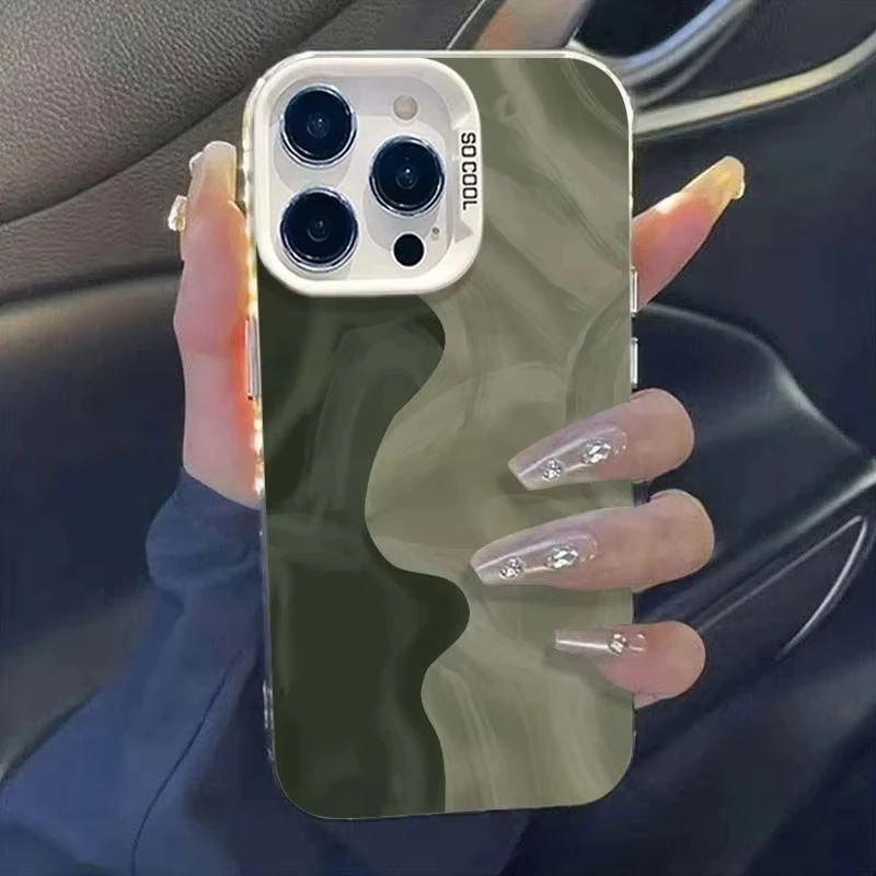 Elegant Frosted Green Shockproof Phone Case with Enhanced Protection