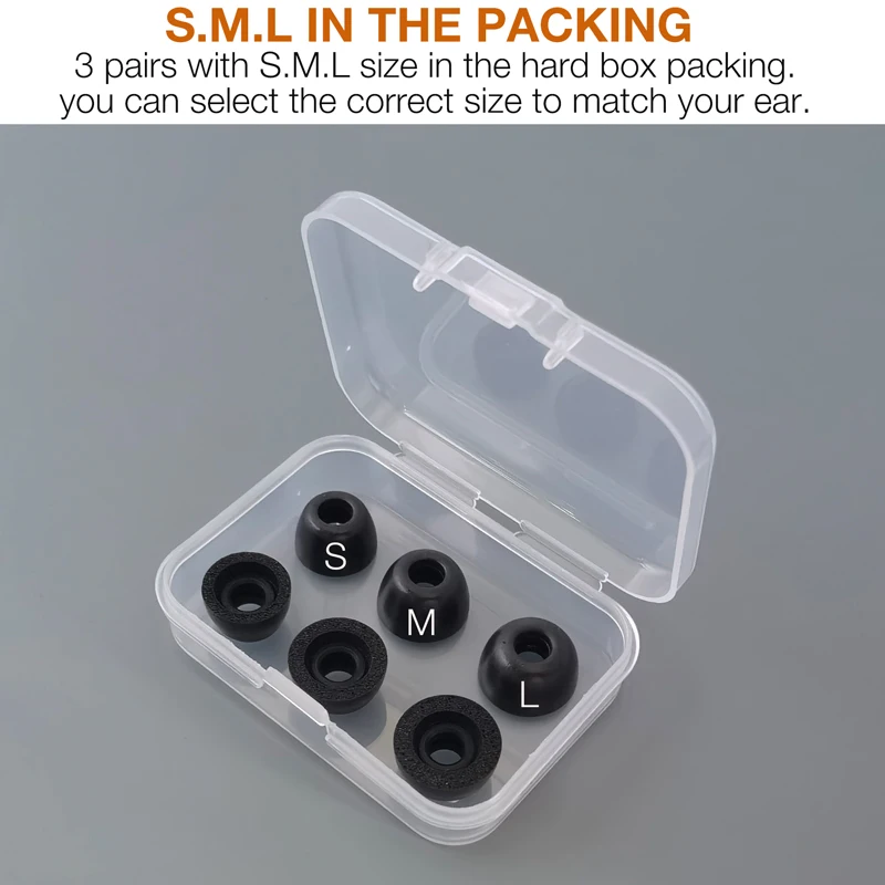 Replacement Memory Foam Ear Tips for Raycon Everyday/Fitness/Impact Earbuds, Black
