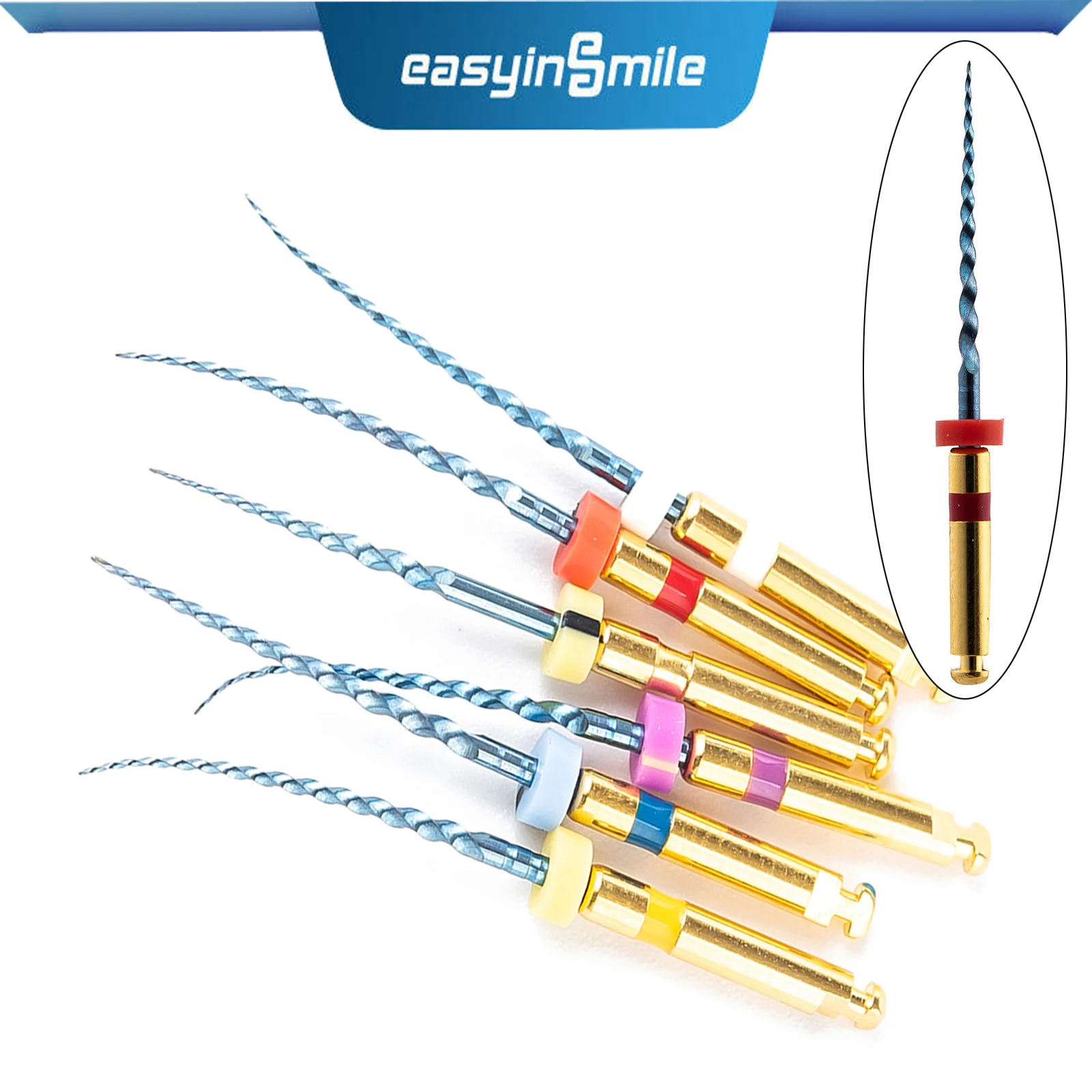 

6Pcs/pack SX-F3 Blue Endo Files Easyinsmile Dental Pro X-Taper NITI Rotary Files Root Canal Universal Engine 25MM