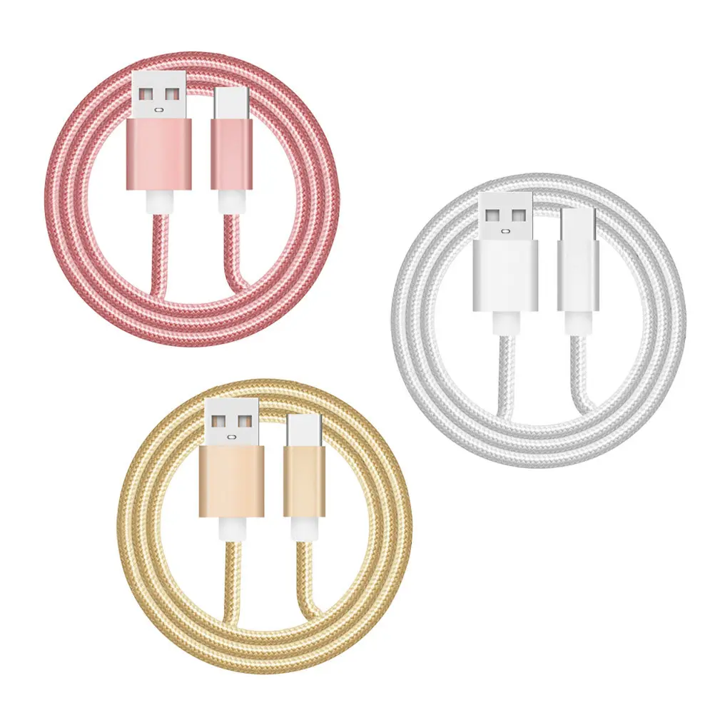 3Pcs 나일론 USB 타입 C 케이블 0.25m 고속 충전 데이터 라인 순수 구리 코어 빠른 연결 강력하고 유연한 긴 수명