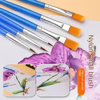 10/20/50Pcs Painting Brushes Set Art Round Flat Hair Nylon Hair Paint Brush Pen for Oil Acrylic Watercolor School Art Supplies 4
