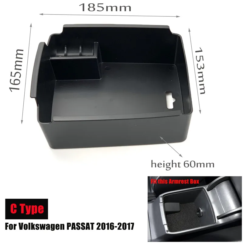 Boîte de rangement pour accoudoir de voiture, conteneur pour Volkswagen CC  Passat B7 B8 MAGOTAN B6 B7L variante Alltrack Arteon - AliExpress