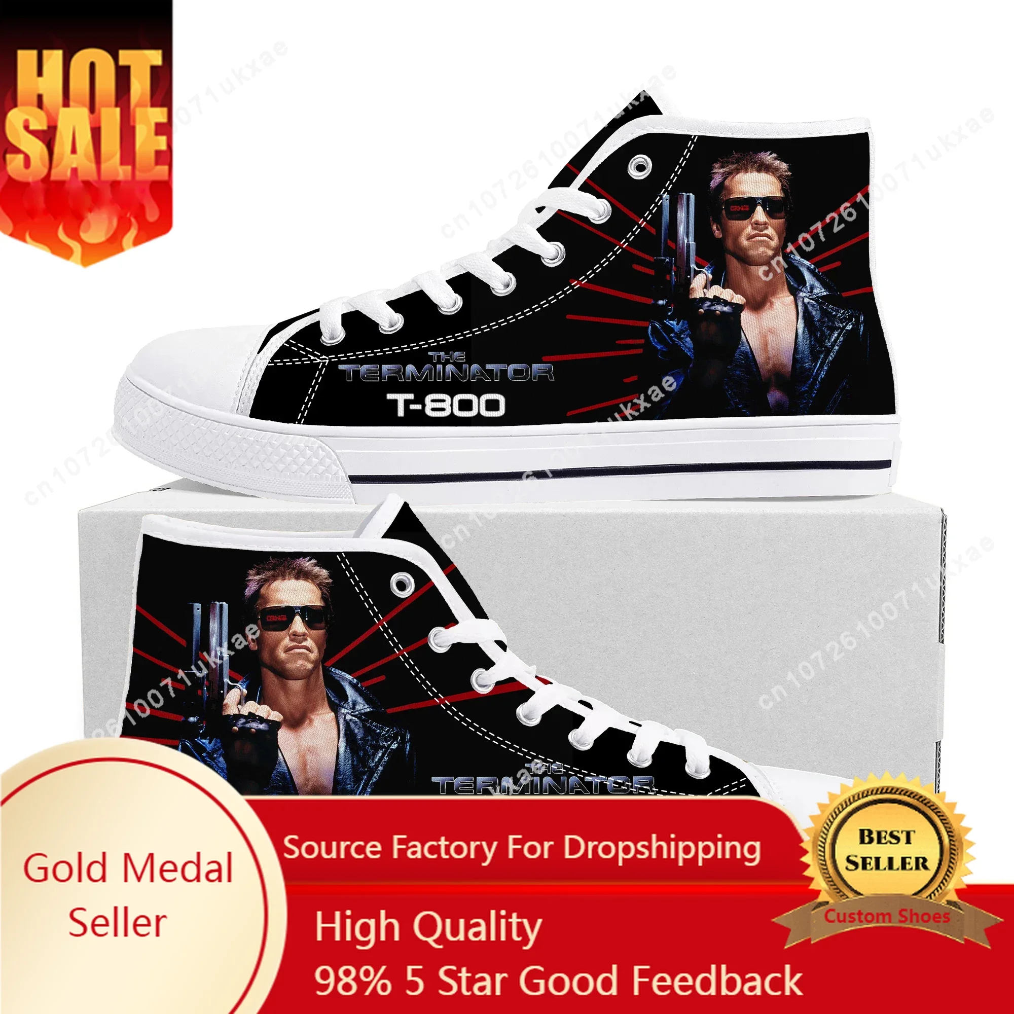 

The Terminator Movie High Top Sneakers Mens Womens Teenager Canvas High Quality Sneaker Casual Custom Made Shoes Customize Shoe