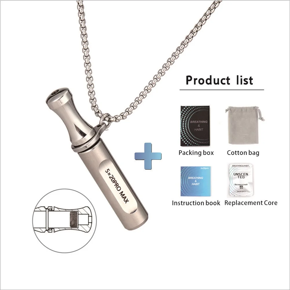 Stainless Steel Mindfulness Breathing Necklace for Anxiety and Stress Relief