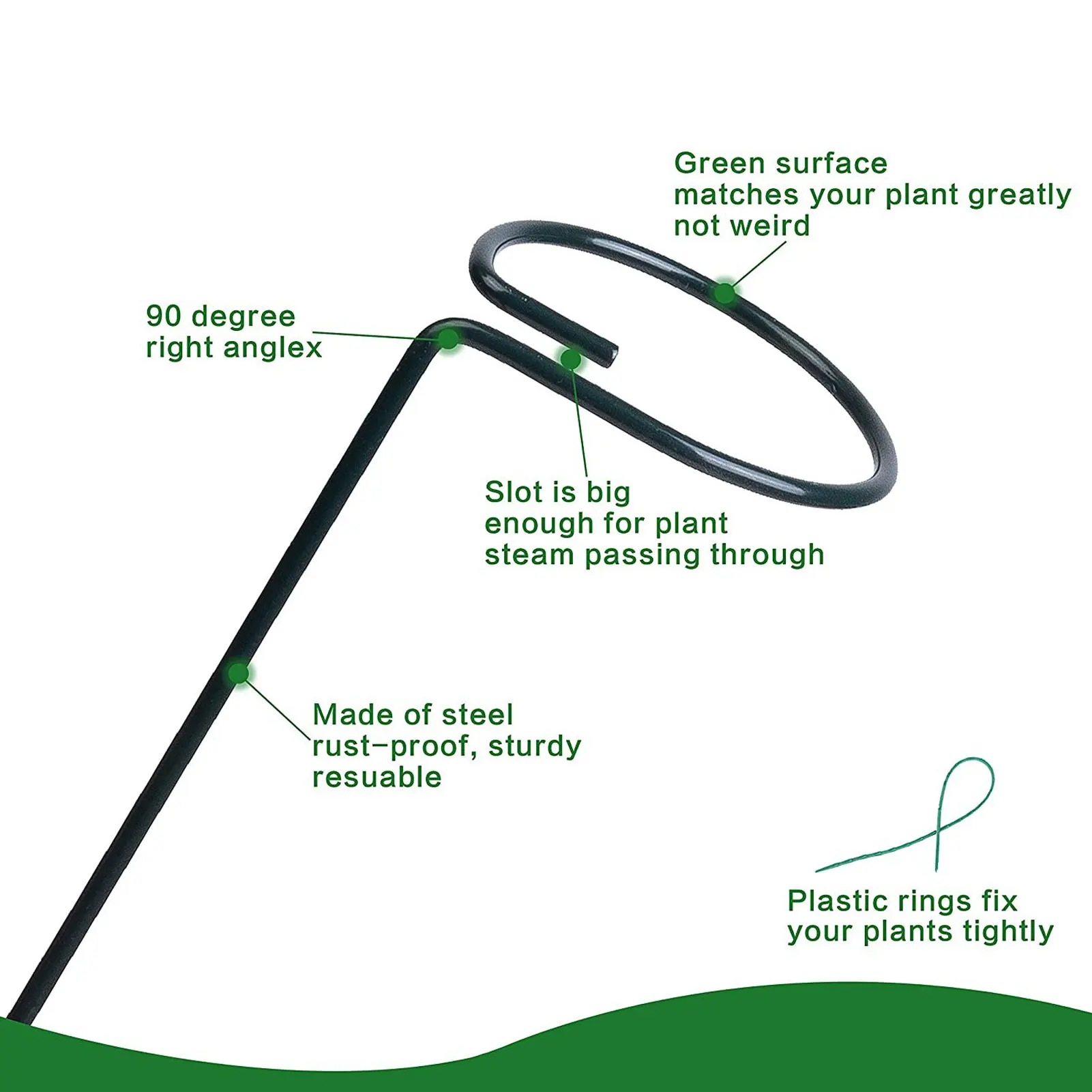 금속 정원 DIY 식물 지지대 프레임 말뚝 고리, 작약 초본 식물 꽃 스탠드, 인공 등반 트렐리스 정원 장식