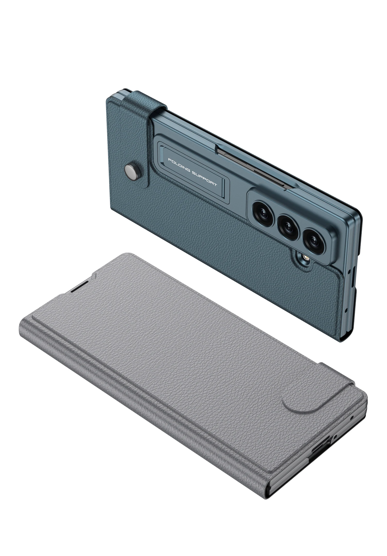 Luxury Leather Fold Stand Case For Samsung Galaxy Z Fold 7 Card Package Case Out