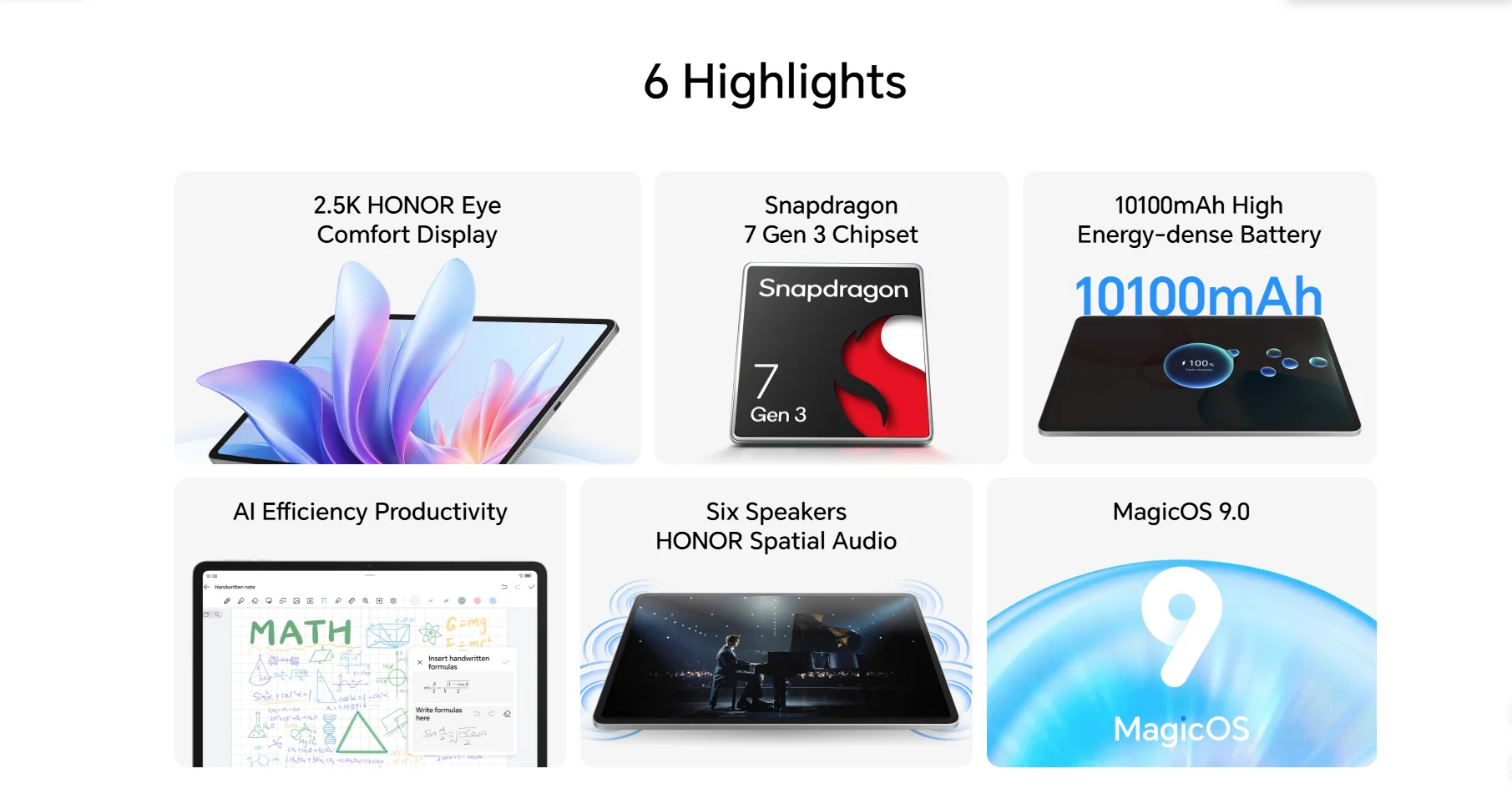 Global Version HONOR Pad 10 12.1'' WIFI 2.5K HONOR Eye Comfort Display High Energy-dense Battery Snapdragon 7 Gen 3 10100mAh