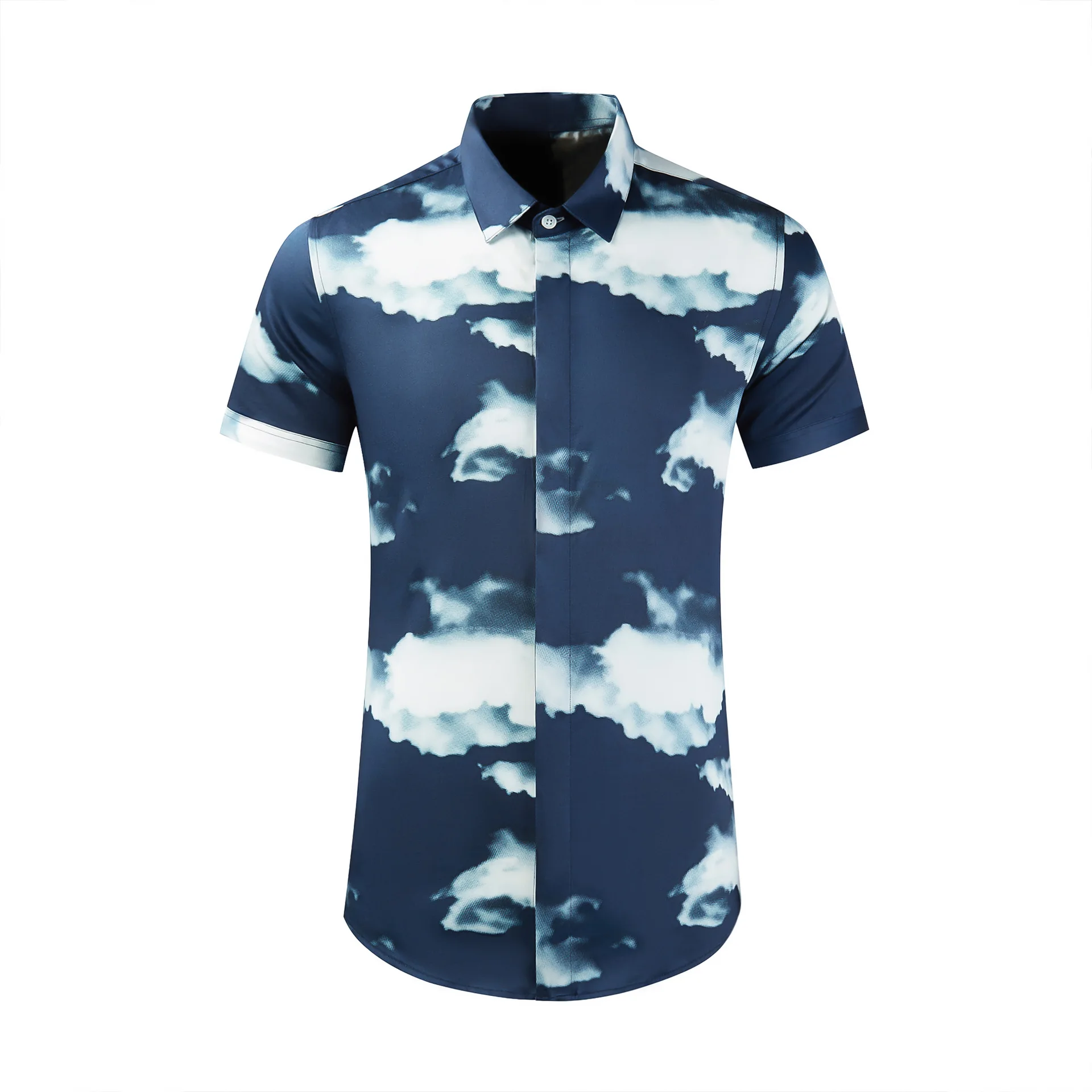 

High Quality Luxury Jewelry Holiday Casual Print Beach Summer Mens Shirt Button Down Short Sleeve Hawaiian Shirt For Men