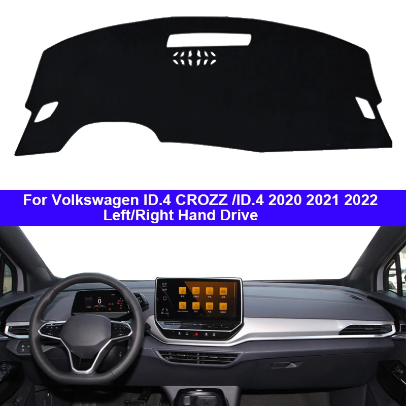 Volkswagen Accessories FIILINES Dash Cover For Volkswagen ID.4 2021-2024, VW ID4 Accessories Dashboard Mat 2024 Vw Id4 Accessories Dash Cover Sunshade Nonslip Mesh Carpet Protector No Glare Black Id4 2024 Accessories