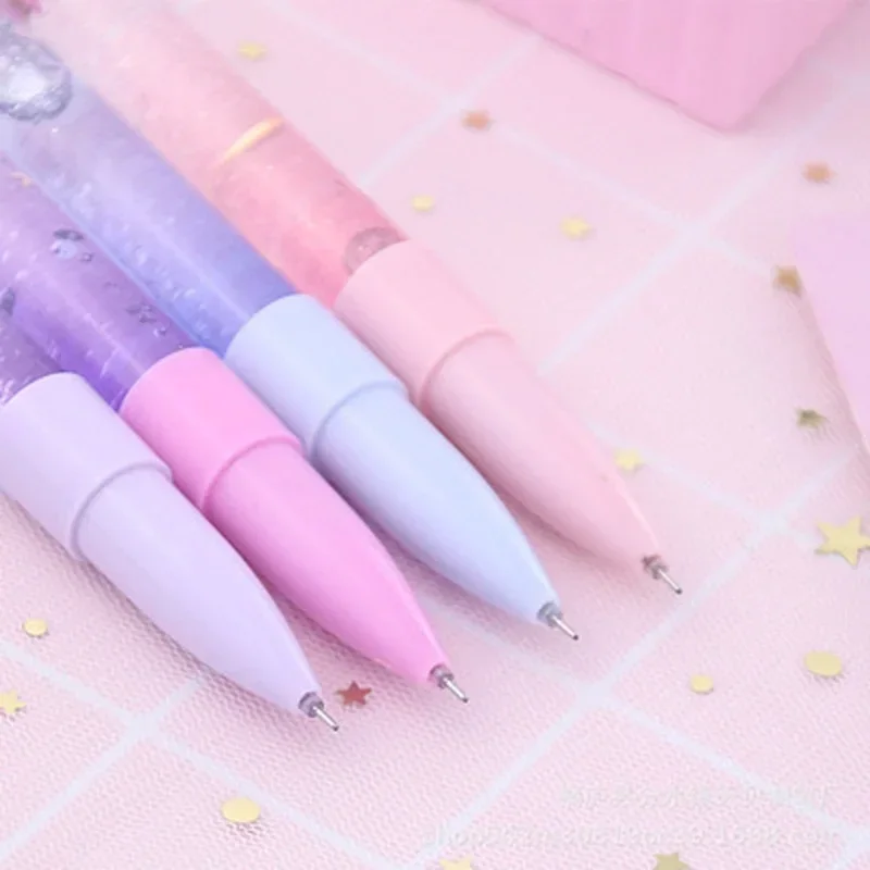 2Pcs Cute 0.5mm Ballpoint Pen luxury Drift Sand Glitter Crystal MultiColor Creative Ball Kids Gift School Office Supplies