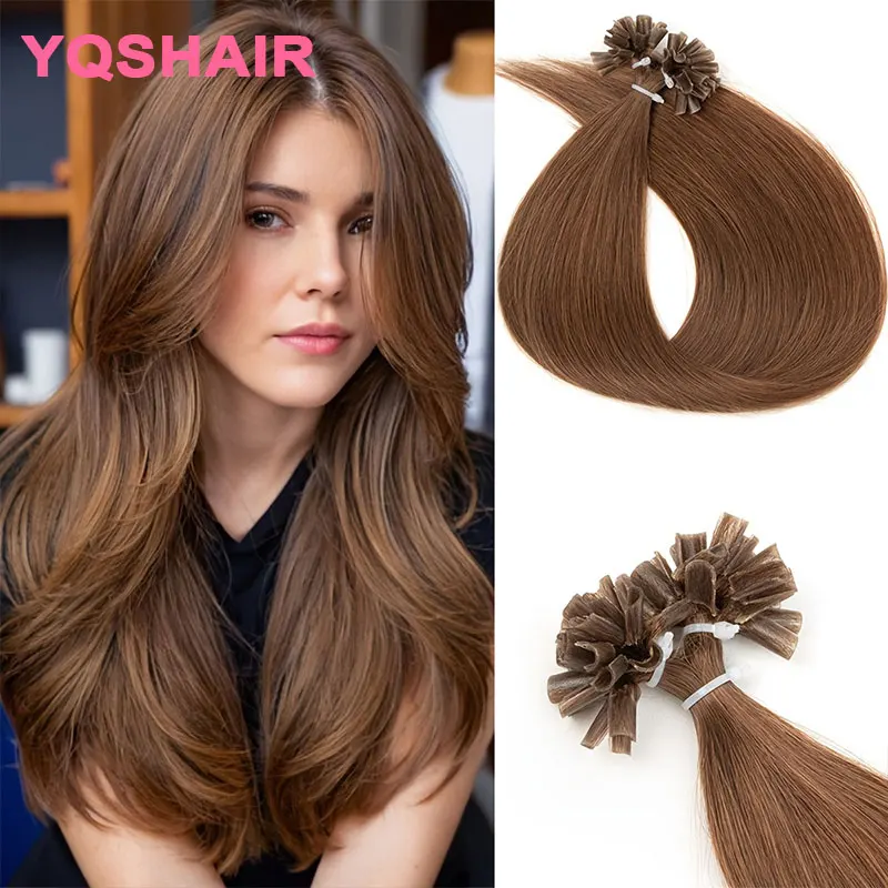 U팁 인모 붙임머리 프리본드 퓨전 익스텐션 U팁 스트레이트 리얼 인모 붙임머..