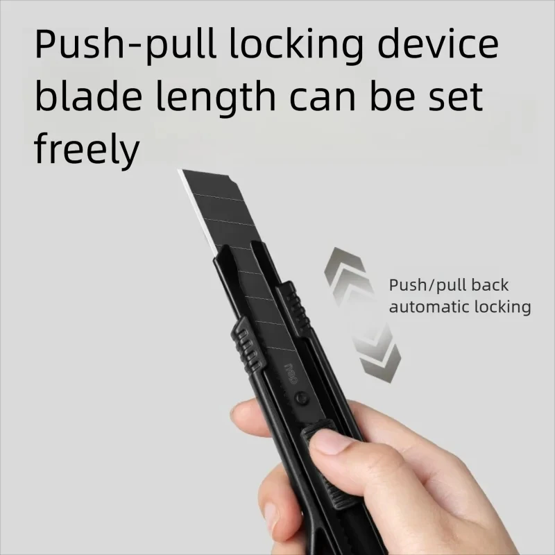 Deli Heavy Duty Utility Knife Sharp SK5 Carbon Steel Blades 9mm/18mm/Auto-Retractable Box Cutter for Cardboard Cartons