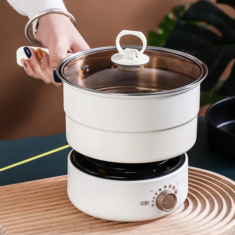 110/220V Split Electric Multicooker Foldable Frying Pan 1.6L Portable travel split Hot Pot Food Steamer Rice Cooker Soup Maker portable 3 in 1 breakfast maker electric coffee maker with oven top frying pan coffee maker