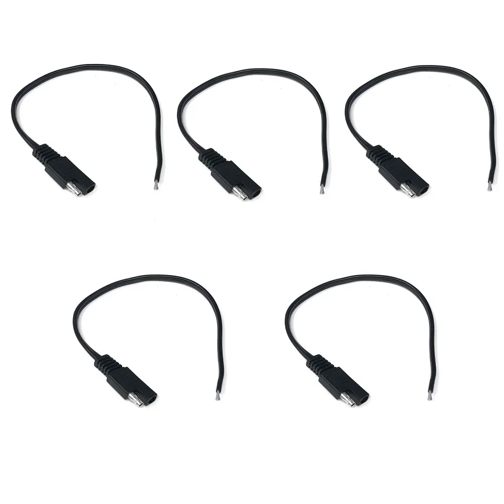 5PCS 30CM DIY SAE Power Automotive Extension Cable 18AWG 2 Pin with SAE Connector Cable Quick Disconnect