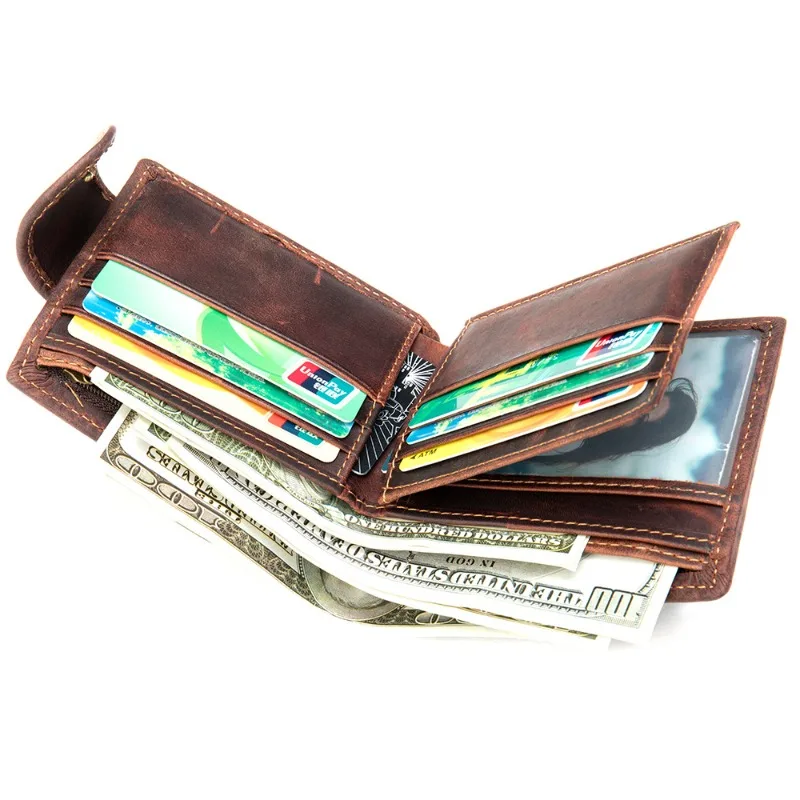 2023 new style fashion anti-theft brush money bag driver's license wallet first layer cowhide men's wallet