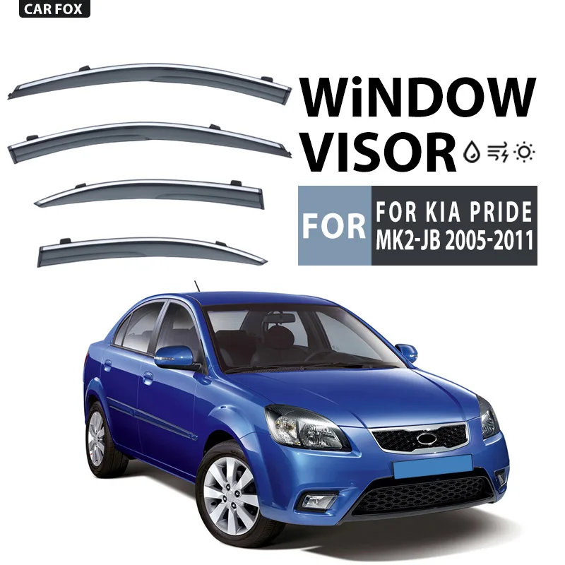 

For KIA Pride JB 2005-2011 Plastic Window Visor Vent Shades Sun Rain Deflector Guard For KIA Pride JB 2005-2011