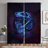 Jurassic Park Blackout Curtain for Room 2 Panel Modern Living Room Curtains 2 Pieces Shades Partition Tulle for Bedroom Kitchen 1