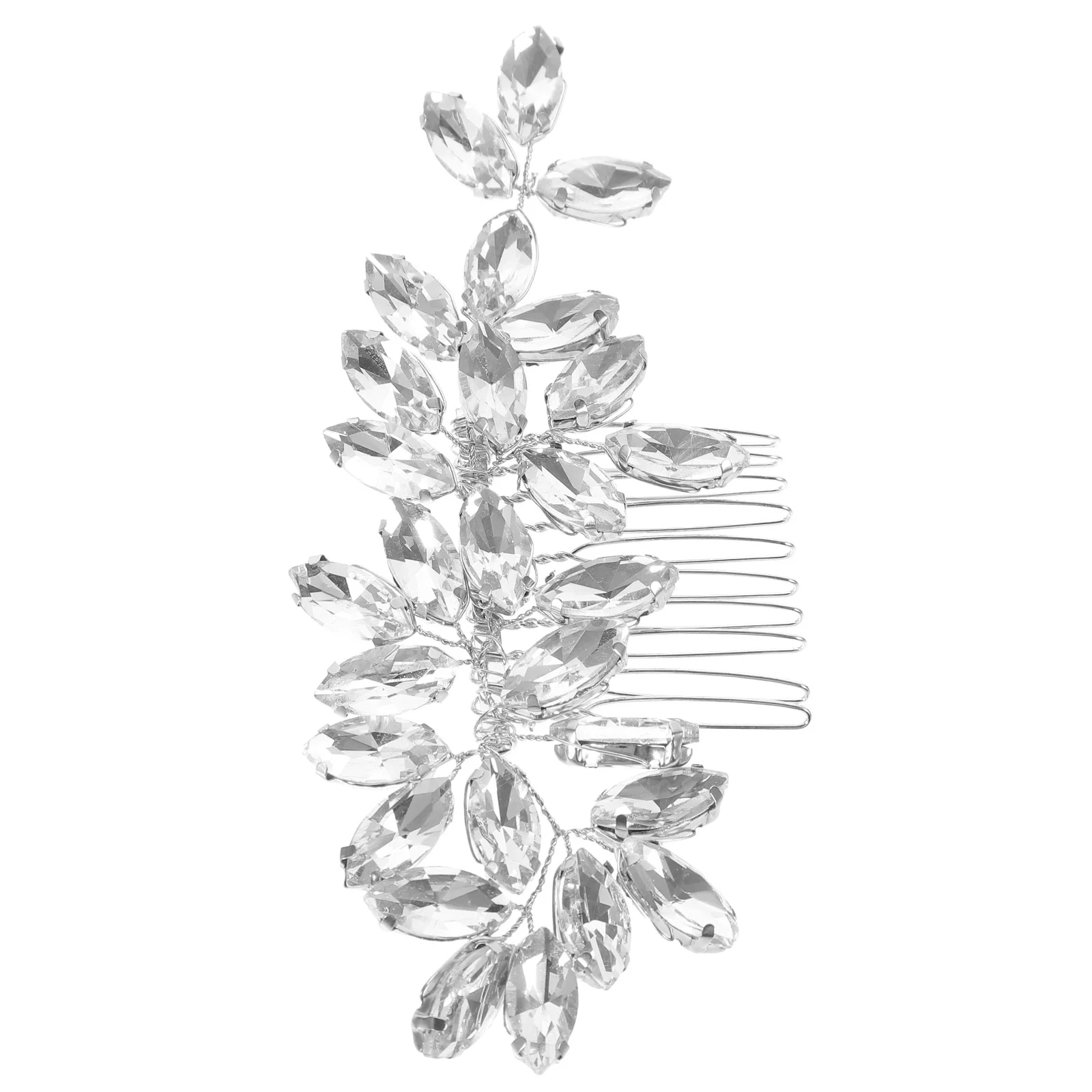 

Hair Claw Clips Grips Crystal Accessories Wedding for Brides Sparkly Comb Bridal Side Rhinestone Decorative Miss