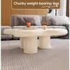 Cloud Coffee Table, Modern White Coffee Table for Living Room, Cute Irregular Indoor Tea Table with 3 Legs, Easy Assembly 5