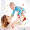 4PCS Baby Rattles Toys 0-12 Months Baby Toys Animal Socks Wrist Strap Sock Set Rattle Baby Foot Socks Sensory Toys for Babies 6