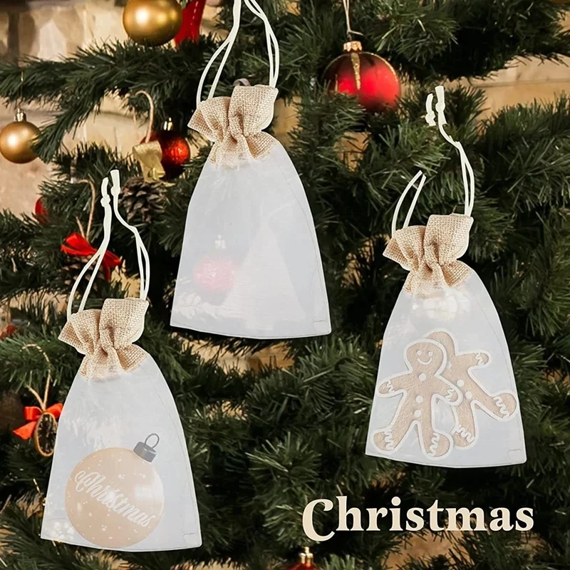 20/50Pcs Linen Jute Organza Gift Candy Bags Wedding Favors for Guests Birthday Party Supplies Christmas Small Drawstring Pouches