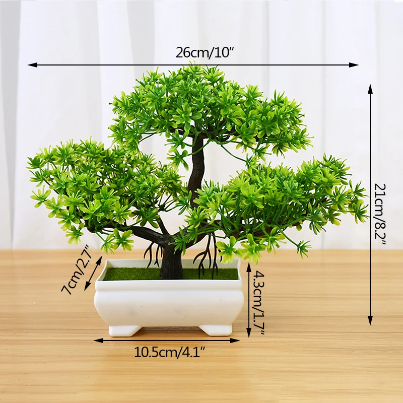 Artificial Plants Decoration Bonsai Green Small Tree Pot Fake Plant Potted  Flower For Home Ornament Garden Living Room Decor