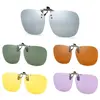 Metal Clip Clip-On Polarized Sunglasses Convenient Rimless Flip-up Sun Glasses for Prescription Glasses UV400 Polygonal Shades 1