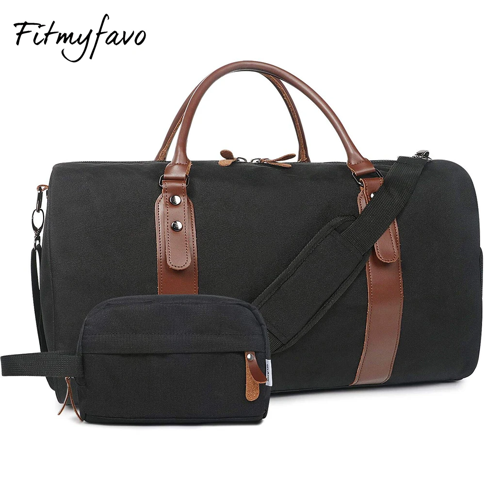 Men Hand Bag Large Capacity Luggage Travel Duffle Bags Canvas Travel Bags Weekend Shoulder Bags Multifunction Outdoor Duffel Bag