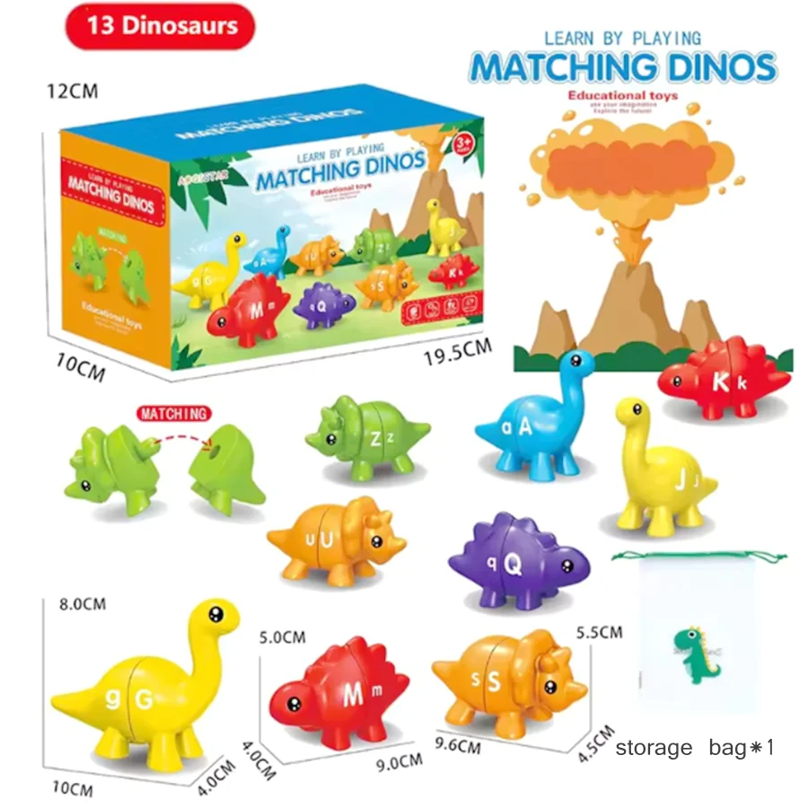 Montessori Dinosaur Sorting Toy For Toddlers Educational Game_voghion.com