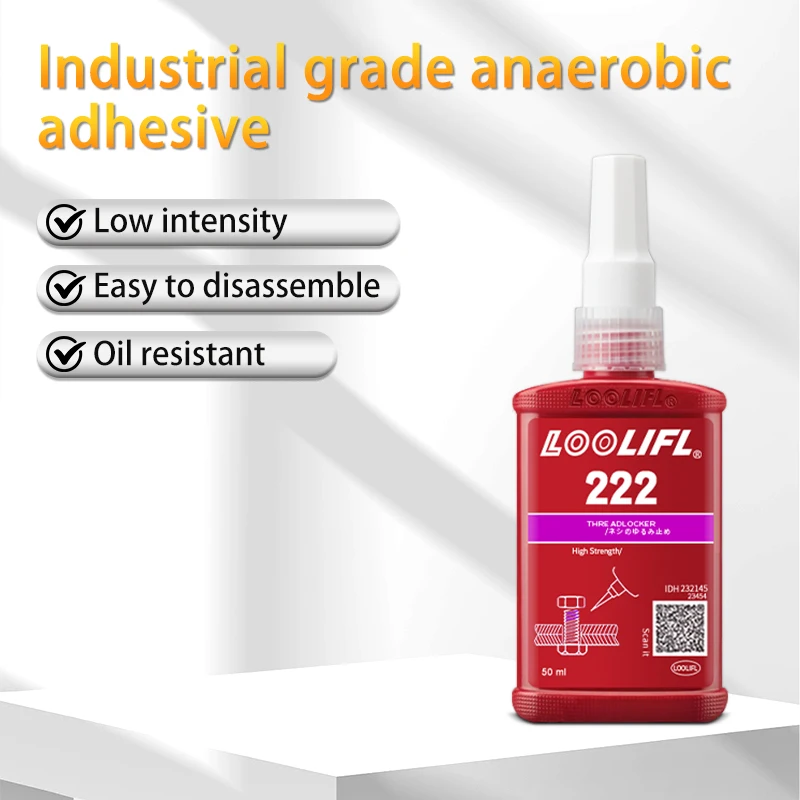 LOOLIFL 222 Threadlocker, anaerobic adhesive, anti-loosening agent, suitable for mechanical reinforcement, to prevent rust 50ml 5