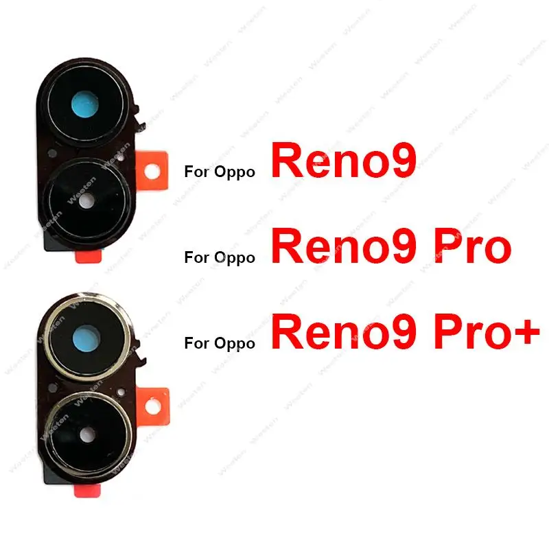 

Стеклянная крышка для объектива задней камеры для OPPO Reno 9 9 Pro + 9Pro Plus, основной объектив задней камеры, стекло с рамкой, запасные части держателя