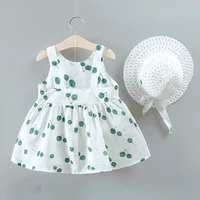 Baby Girl Summer Cherry Dress 1-3 Years Old Baby Camisole Dress Girl Dress Trendy Gift Hat 4