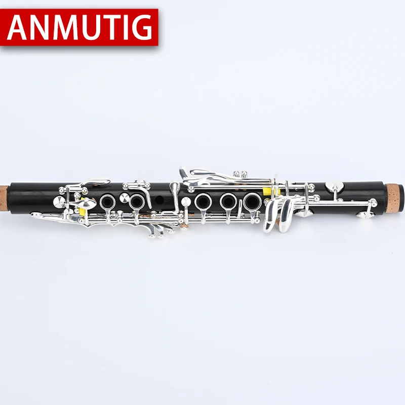 ANMUTIG Clarinet Eb Ebony Silver Plated Key Wood Instrument