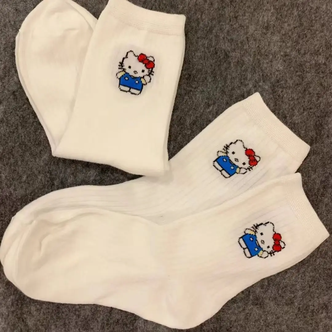 

Носки Sanrio до середины икры Hello Kittys аксессуары милые Мультяшные аниме кавайные носки Jk Lolita универсальные игрушки для девочек подарок