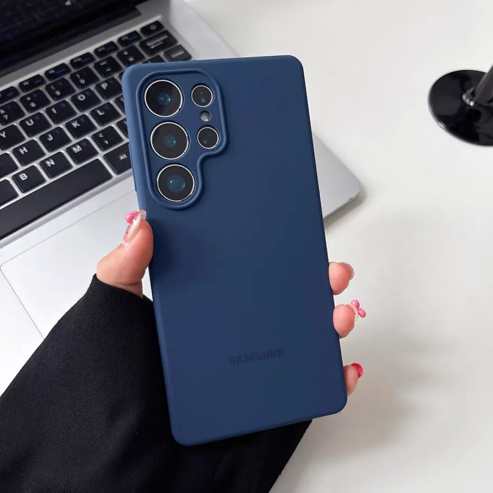 Premium Liquid Silicone Case with Full Camera Protector and Original Logo - Includes Box