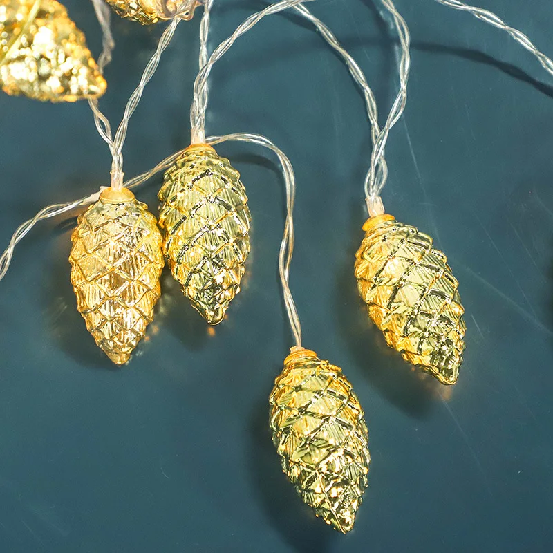 

Рождественское украшение 10/20 светодиодный, имитация Pinecone, Рождественская елка, гирлянда для фотографий, новый год, Рождество