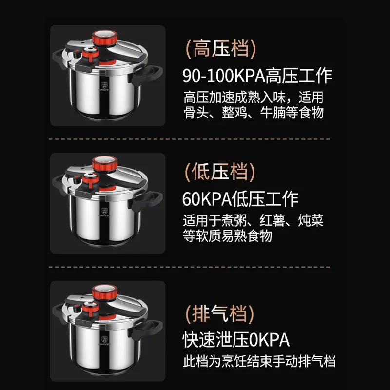 Germany 316 stainless steel pressure cooker thickened new pressure cooker explosion-proof household pressure cooker official fla 6