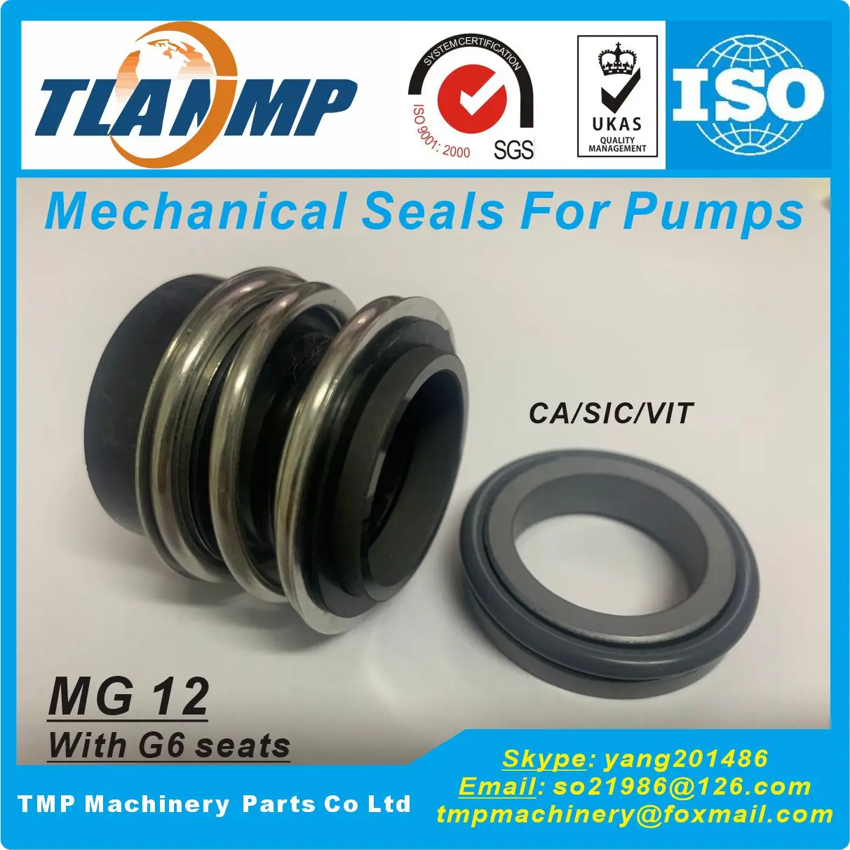 MG12-24 , MG12/24-G6 , MG12/24-G60 MG12/24-Z TLANMP Mechanical Seals with G6/G60 Stationary Seats MG12-24