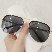 Nouvelle mode métal demi-monture femmes lunettes de soleil en plein air classique Double faisceau lunettes 3