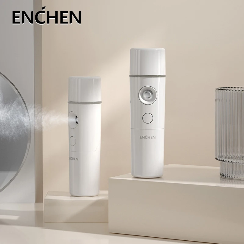 ENCHEN Mini Humidifier Mist Facial Sprayer ABS LCD Moisturizing Beauty Steamer Atomize 1 Second Face Hydrated Skin Care Tools mini usb mist humidifier