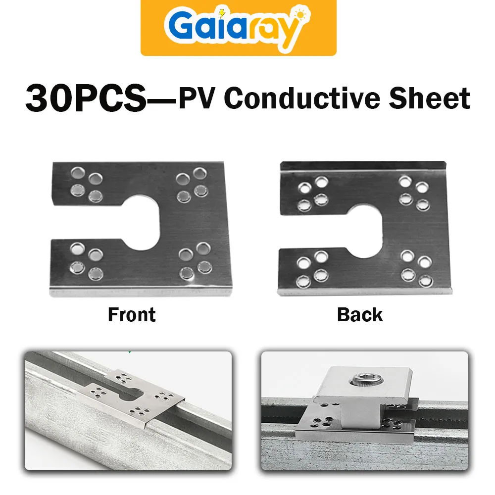 C-beam rail conductive sheet solar photovoltaic racking grounding conductive sheet aluminum alloy rail for ROOF