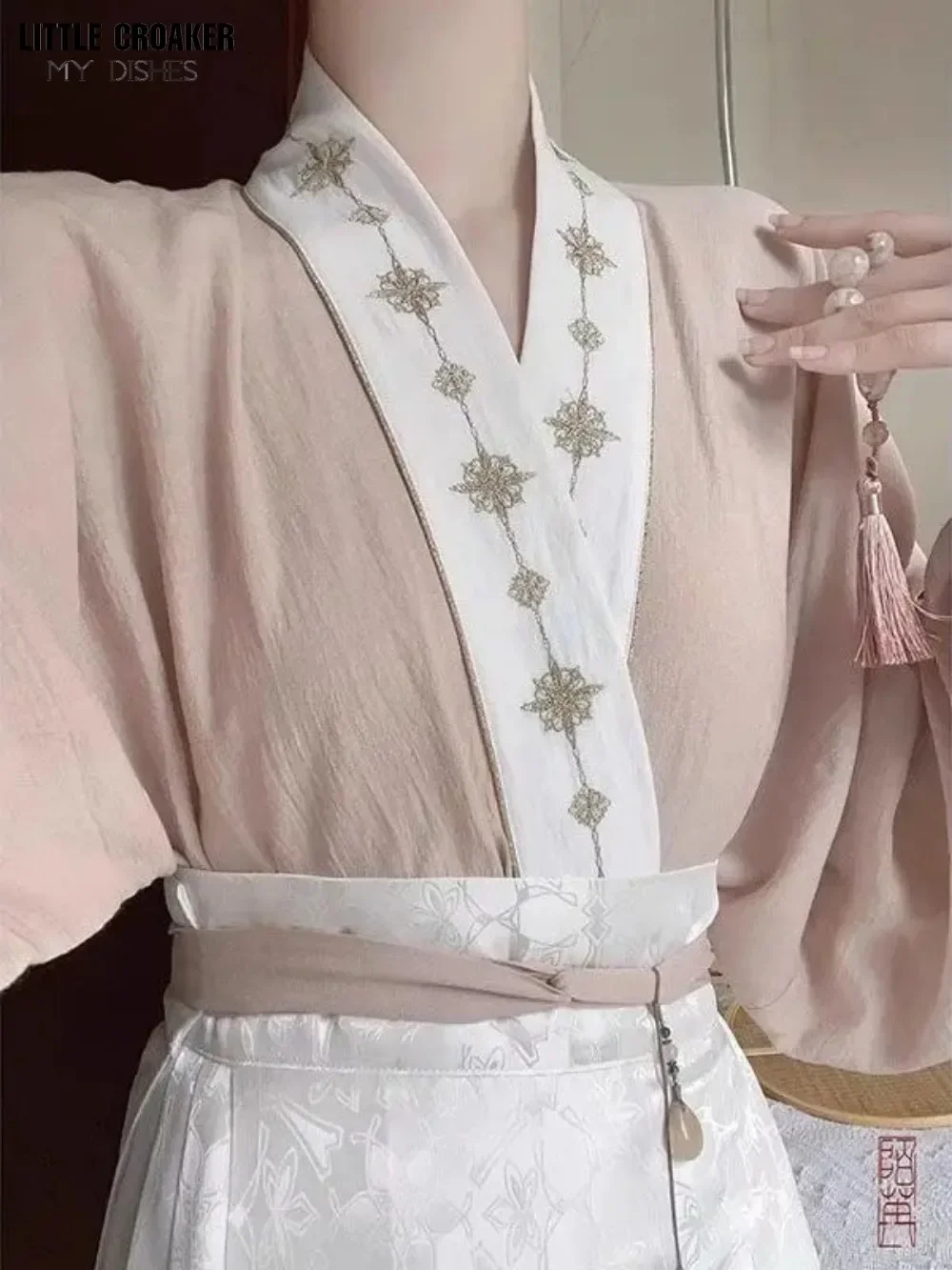 New Chinese Style Hanfu Improved Adult Ming Dynasty Costume New High-end White Gold Women's Chinese Horse Face Skirt Set