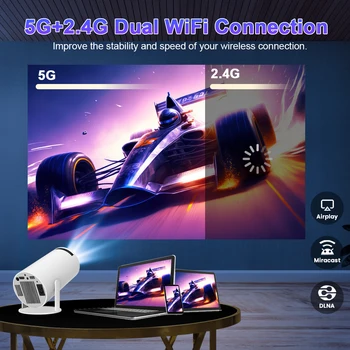 Transpeed Android 11 Wifi6 260ANSI Projector AllwinnerH713 1280*720P 4K180° flexible BT5.0 Home Cinema Outdoor portable Projetor 5