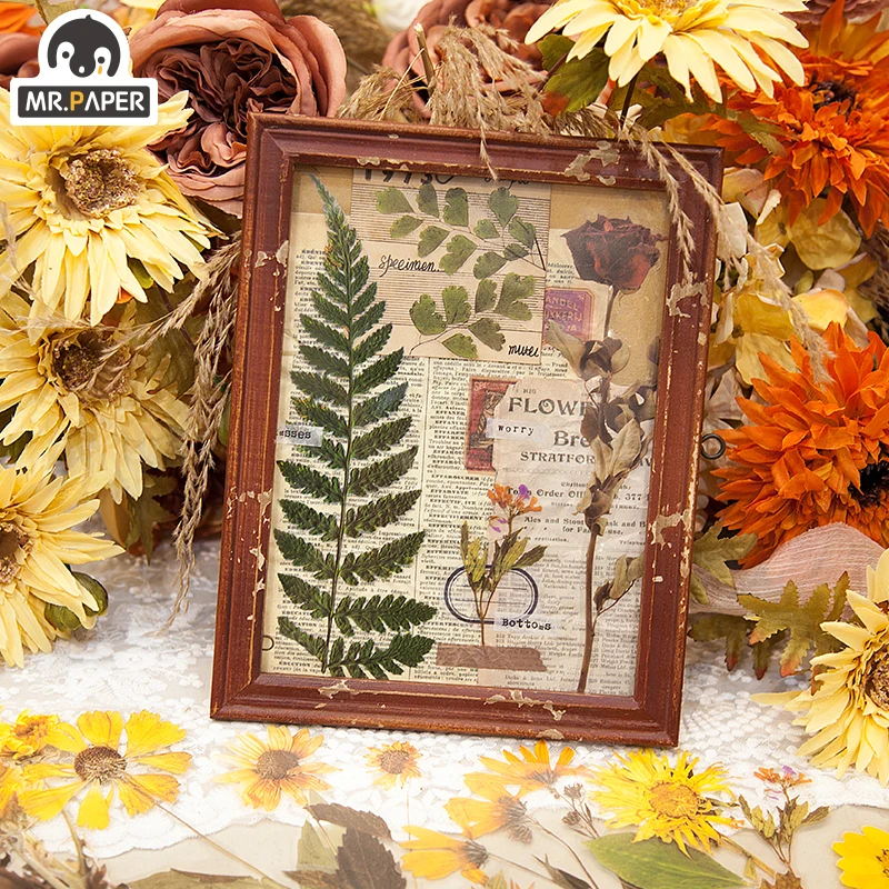 Mr.paper 8 Designs 6Pcs Weekend Flowers Deco Stickers Scrapbooking Styling Toy Deco Album DIY Stationery Stickers