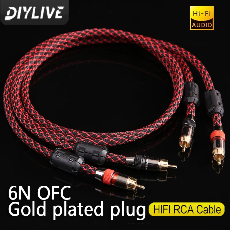 High-Fidelity Stereo RCA Audio Cable Pair - Premium 2 RCA to 2 RCA Male Interconnect